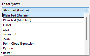Editor Syntax options